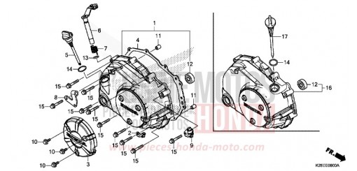 RIGHT CRANKCASE COVER MSX125G de 2016